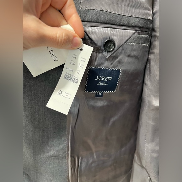J. Crew Ludlow Slim-fit Suit Jacket Double Vent Loro Piana Wool Charcoal 44L NEW - Picture 12 of 17